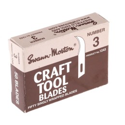 1 Box of 50 - Swann-Morton Carbon Steel Curved Scalpel Blade, No.3, 50 per Package