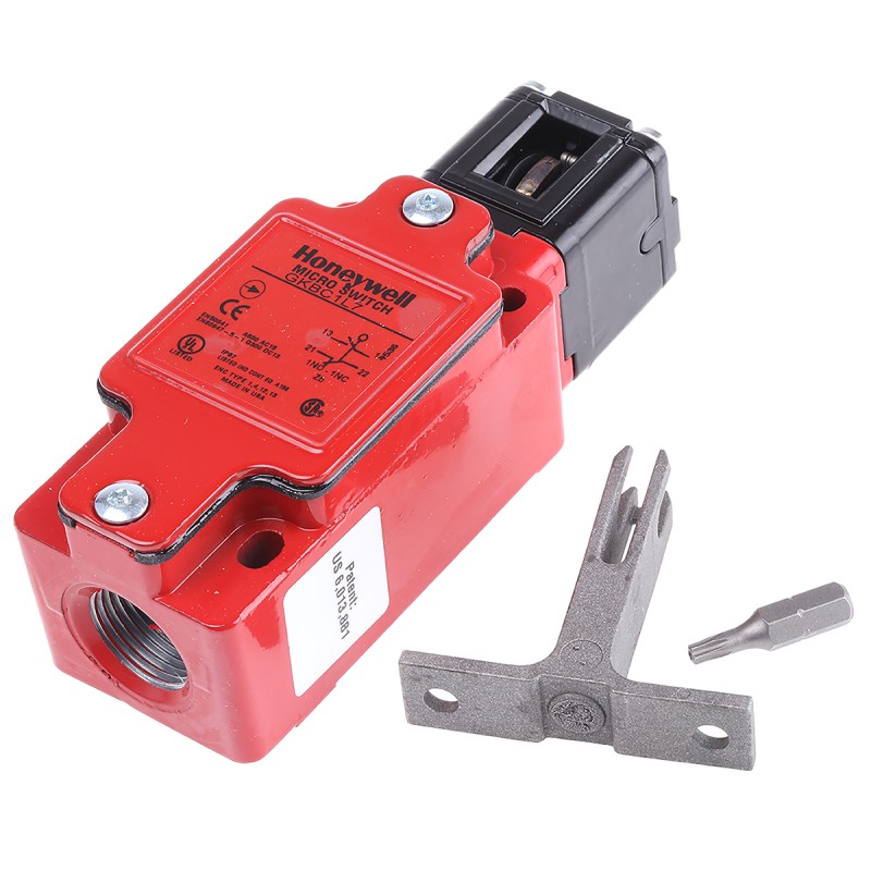 1 pcs - Honeywell GKB Safety Interlock Switch, 1NC/1NO, Keyed Actuator Included, Glass Filled PET