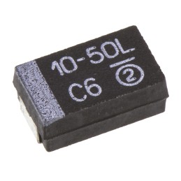 500 pcs - Vishay 10μF MnO2 Tantalum Capacitor 50V dc, 293D Series