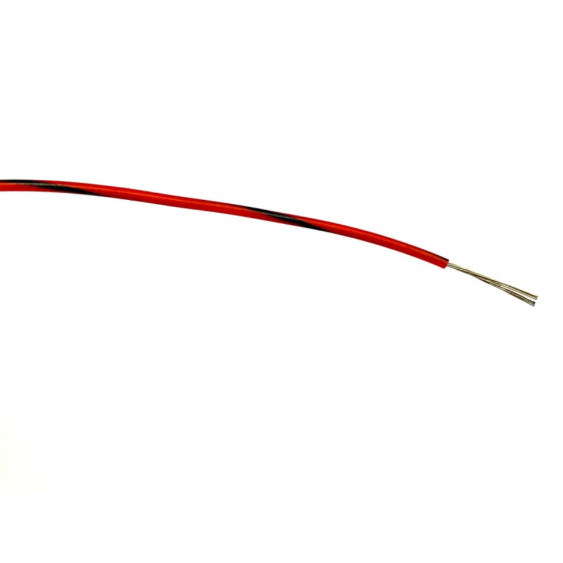 1 Reel of 100 M - RS PRO Black/Red 0.22 mm² Hook Up Wire, 7/0.2 mm, 100m, PVC Insulation