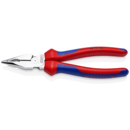 1 Box of 6 - Knipex 25185 Combination Pliers, 185 mm Overall, Straight Tip