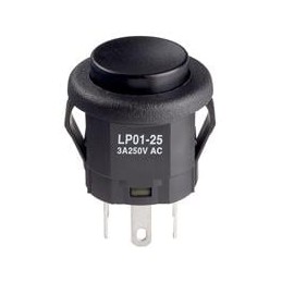 1 pcs : LP0125CMKW01A - Pushbutton Switches DPDT ON-(ON) 3A BLK SNAP-IN MOUNT