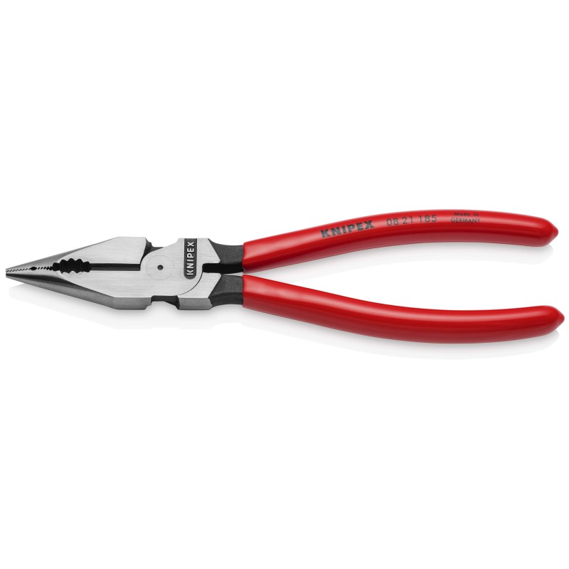 1 Box of 6 - Knipex 21185 Combination Pliers, 185 mm Overall, Straight Tip