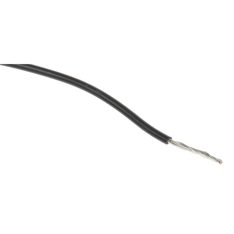1 Reel of 100 M - RS PRO Black 0.13 mm² Hook Up Wire, 26 AWG, 7/0.16 mm, 100m, XLPE Insulation