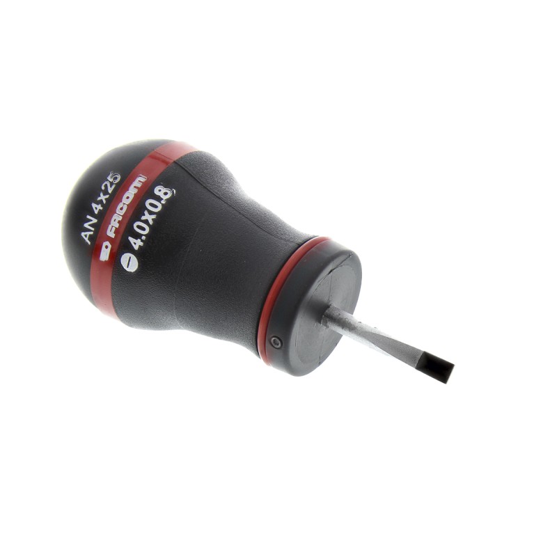 1 pcs - Facom Slotted Stubby Screwdriver, 4 x 0.8 mm Tip, 25 mm Blade, 81 mm Overall