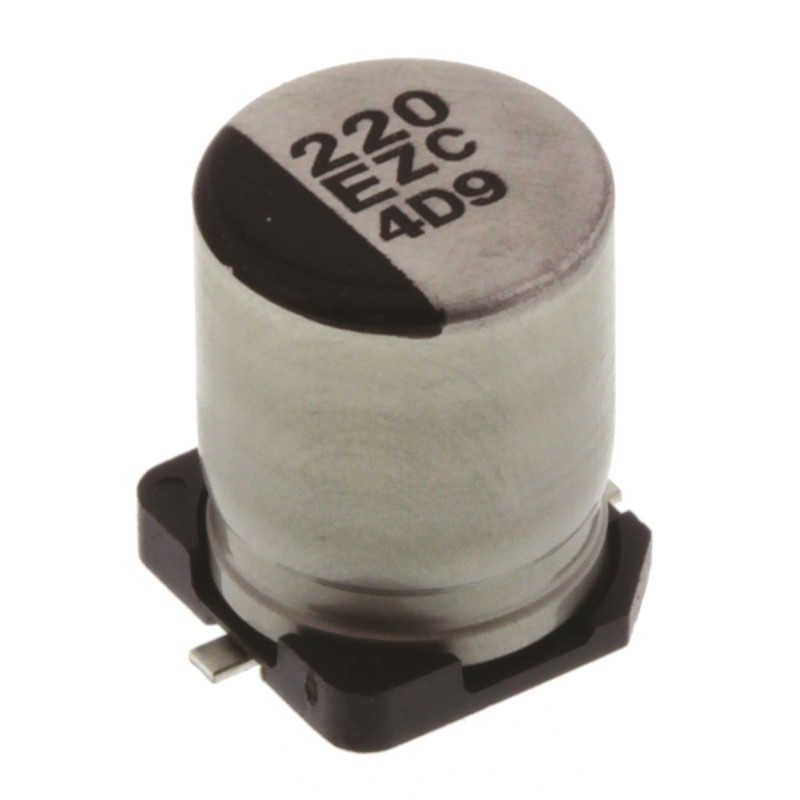 500 pcs - Panasonic 220μF Surface Mount Polymer Capacitor, 25V dc