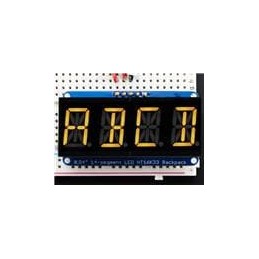 1 pcs : 2158 - Adafruit Accessories Quad Alphanumeric Display - Yellow 0.54 Digits w/ I2C Backpack