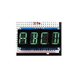 1 pcs : 2160 - Adafruit Accessories Quad Alphanumeric Display - Pure Green 0.54 Digits w/ Backpack - STEMMA QT / Qwiic