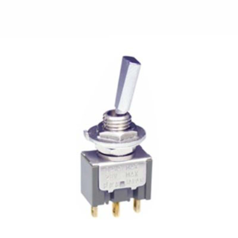 1 pcs - NKK Switches Toggle Switch, Panel Mount, On-(On), SPDT, PC Pin Terminal