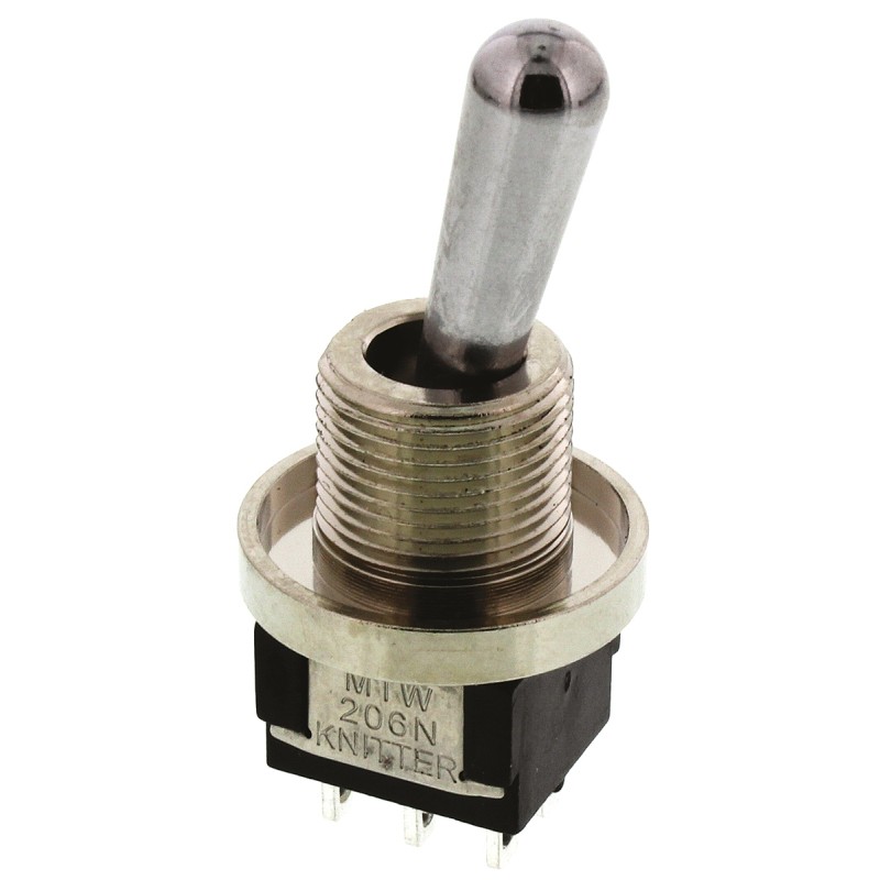 1 pcs - KNITTER-SWITCH Toggle Switch, Panel Mount, On-On, DPDT, Solder Terminal, 250V ac