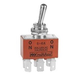 1 pcs : S6F - Toggle Switches ON-NONE-ON DPDT QUICK CONNECT