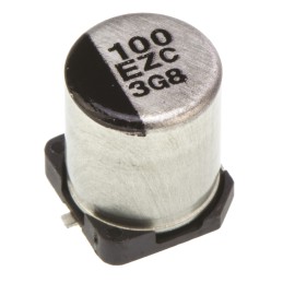 900 pcs - Panasonic 100μF Surface Mount Polymer Capacitor, 25V dc
