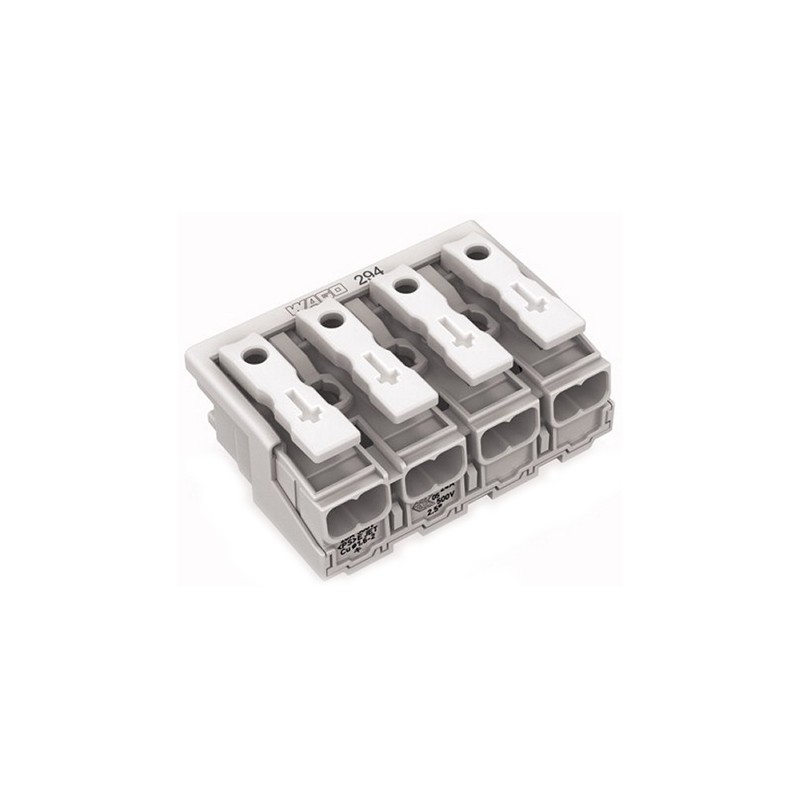 10 pcs - Wago 294 Series Power Supply Connector, 4-Pole, Female, 24A