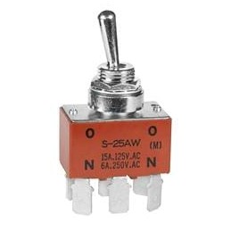 1 pcs : S21F - Toggle Switches DPST ON-OFF MED CAP QUICK CONNECT