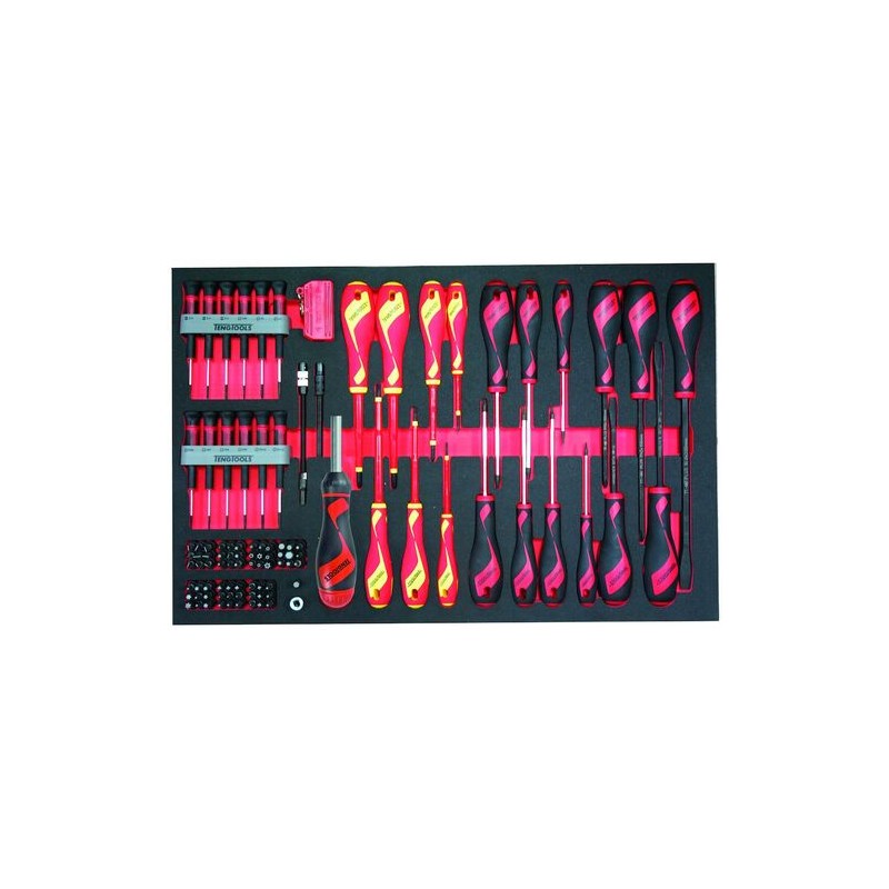 1 pcs - Teng Tools Slotted Assorted Screwdriver Set, 98-Piece