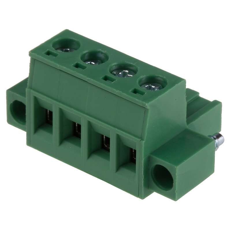10 pcs - RS PRO 5.08mm Pitch 4 Way Pluggable Terminal Block, Plug, Through Hole, Screw Termination