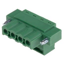 10 pcs - RS PRO 5.08mm Pitch 4 Way Pluggable Terminal Block, Plug, Through Hole, Screw Termination