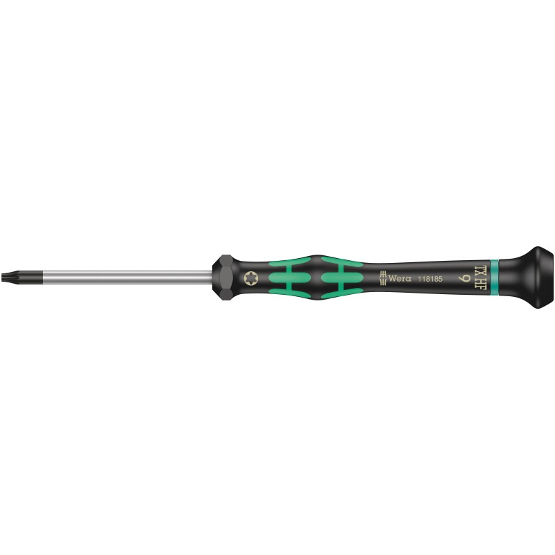 1 pcs - Wera Torx Precision Screwdriver, T9 Tip, 60 mm Blade, 157 mm Overall
