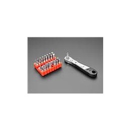 1 pcs : 5730 - Adafruit Accessories Right Angle Ratchet Screwdriver and 33 Piece Tool Bit Set