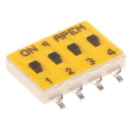 1 pcs - APEM 4 Way Surface Mount DIP Switch SPST