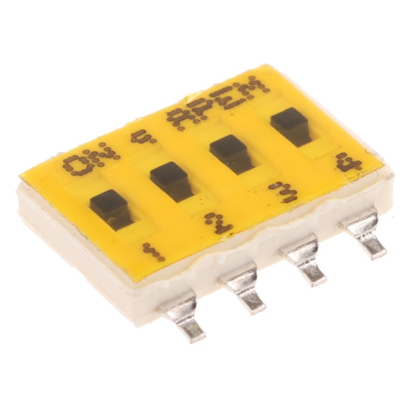 1 pcs - APEM 4 Way Surface Mount DIP Switch SPST