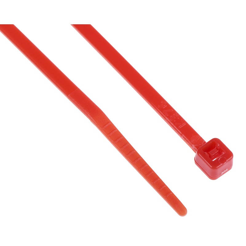 1 Bag of 100 - RS PRO Cable Tie, 165mm x 2.5 mm, Red Nylon, Pk-100
