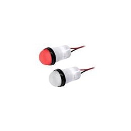 1 pcs : PML50SRFVW - LED Panel Mount Indicators 780mcd Semi Dome Red Flex Wire