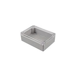 1 pcs : RZ0214C - Enclosures, Boxes & Cases LT GY PC W/CLEAR LID 6.73x 4.76x 2.17 IN