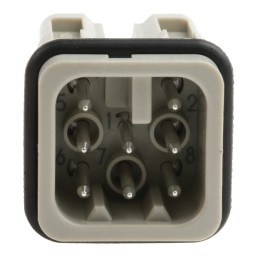 10 pcs - HARTING Heavy Duty Power Connector Insert, 10A, Male, Han D Series, 8 Contacts