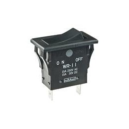 1 pcs : WR11AF - Rocker Switches SPST Sealed .250' QC term. On-None-Off