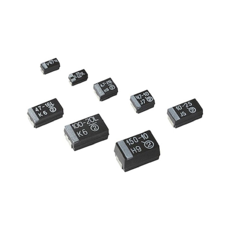 10 pcs - Vishay 100μF Tantalum Capacitor 16V dc