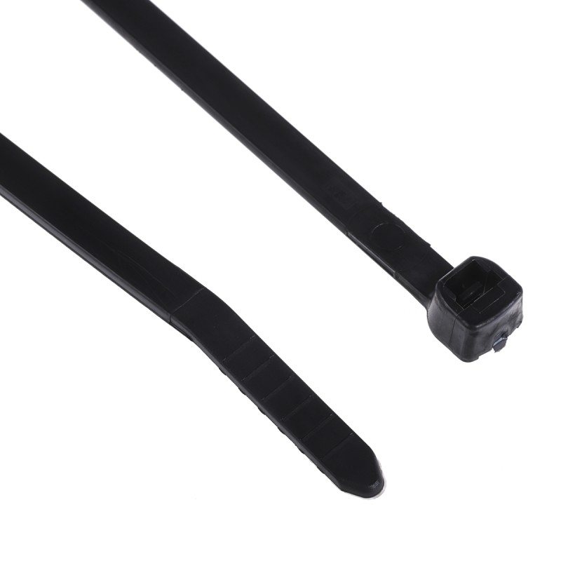 1 Bag of 100 - Thomas & Betts Cable Ties, 368mm x 4.8 mm, Black Nylon, Pk-100