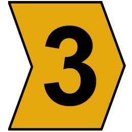 1 Bag of 250 - HellermannTyton Helagrip Slide On Cable Markers, Black on Orange, Pre-printed '3', 2 - 5mm Cable