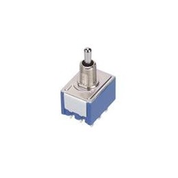 1 pcs : 8J3021-Z - Toggle Switches 3PDT, ON-OFF-ON, 6.8mm toggle, 1/4'-40 threaded bushing, solder lug terminals, 6A @ 125V AC