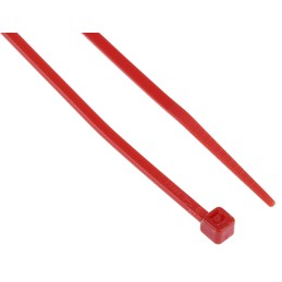 1 Bag of 100 - RS PRO Cable Tie, 203mm x 2.5 mm, Red Nylon, Pk-100