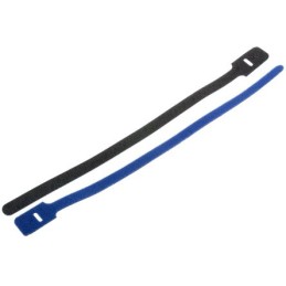 10 pcs - RS PRO Cable Tie, Hook and Loop, 325mm x 25 mm, Blue Nylon