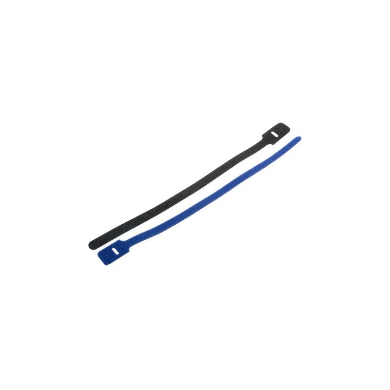 10 pcs - RS PRO Cable Tie, Hook and Loop, 325mm x 25 mm, Blue Nylon