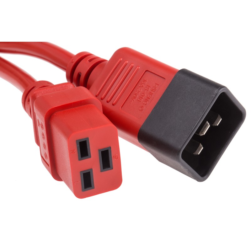 1 pcs - RS PRO IEC C19 Socket to IEC C20 Plug Power Cord, 3m