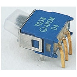 1 pcs - APEM PCB Slide Switch SPST Latching 400 mA @ 20 V Slide