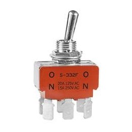 1 pcs : S332F - Toggle Switches DPDT ON-NONE-ON QUICK CONNECT