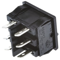 1 pcs - Arcolectric (Bulgin) Ltd DPDT, On-On Rocker Switch Panel Mount