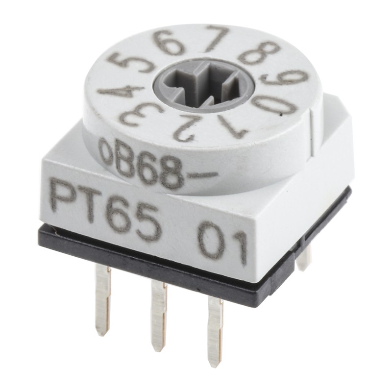 1 pcs - Hartmann 10 Way Through Hole DIP Switch, Rotary Flush Actuator