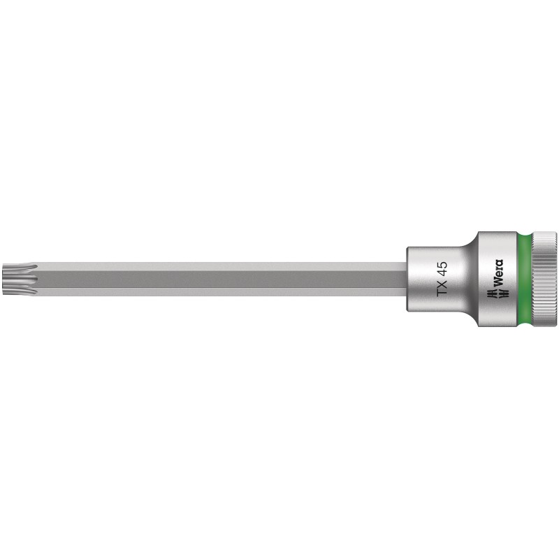1 pcs - Wera 1/2 in Drive Bit Socket, Torx Bit, T45, 140 mm Overall Length