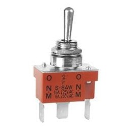 1 pcs : S8AWF - Toggle Switches SPDT (ON)OFF(ON) .25 QC SPLSHPF BSHNG 15
