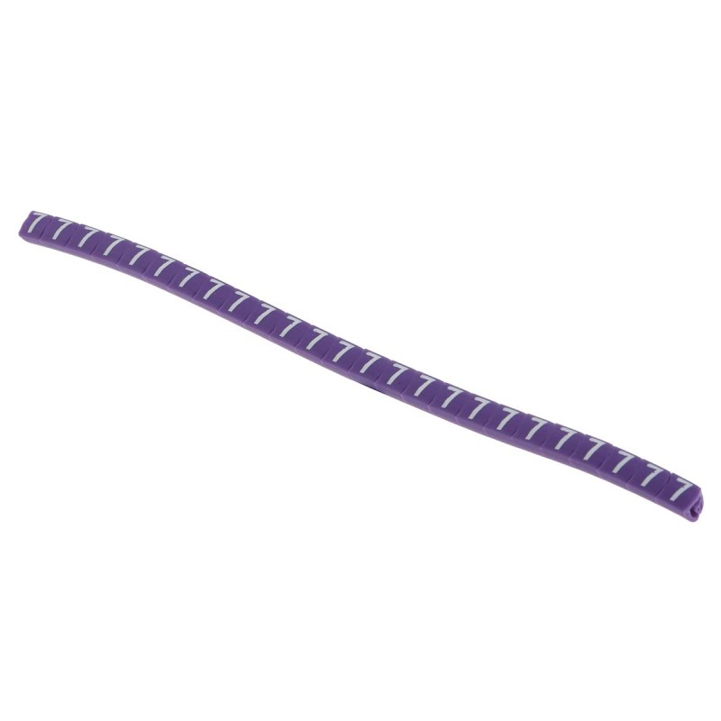 1 Bag of 250 - HellermannTyton Helagrip Slide On Cable Markers, White on Violet, Pre-printed '7', 1 - 3mm Cable