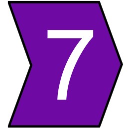 1 Bag of 250 - HellermannTyton Helagrip Slide On Cable Markers, White on Violet, Pre-printed '7', 1 - 3mm Cable