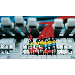 1 Bag of 250 - HellermannTyton Helagrip Slide On Cable Markers, Black on White, Pre-printed '5', 1 - 3mm Cable