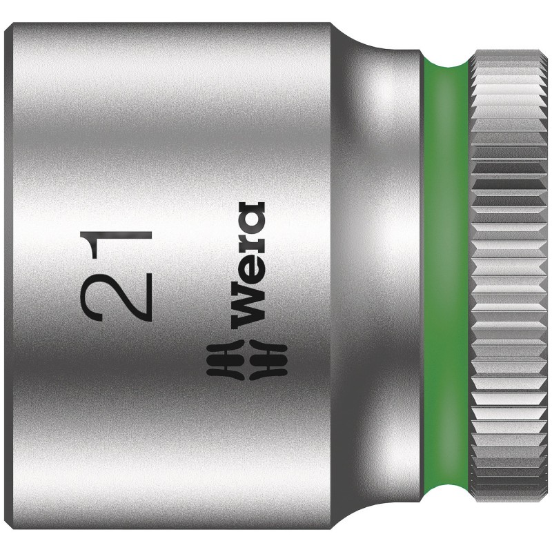 1 pcs - Wera 3/8 in Drive 21mm Standard Socket, 6 point, 30 mm Overall Length
