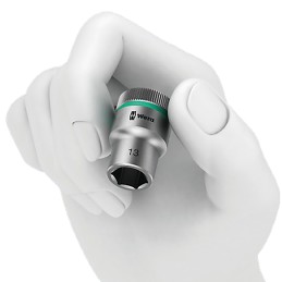 1 pcs - Wera 3/8 in Drive 21mm Standard Socket, 6 point, 30 mm Overall Length