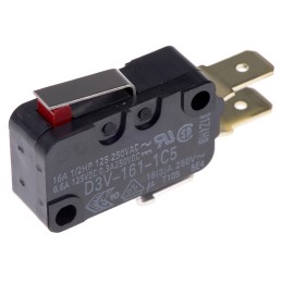 1 pcs - Omron Short Hinge Lever Micro Switch, Tab Terminal, 16 A @ 250 V ac, SPDT, IP40